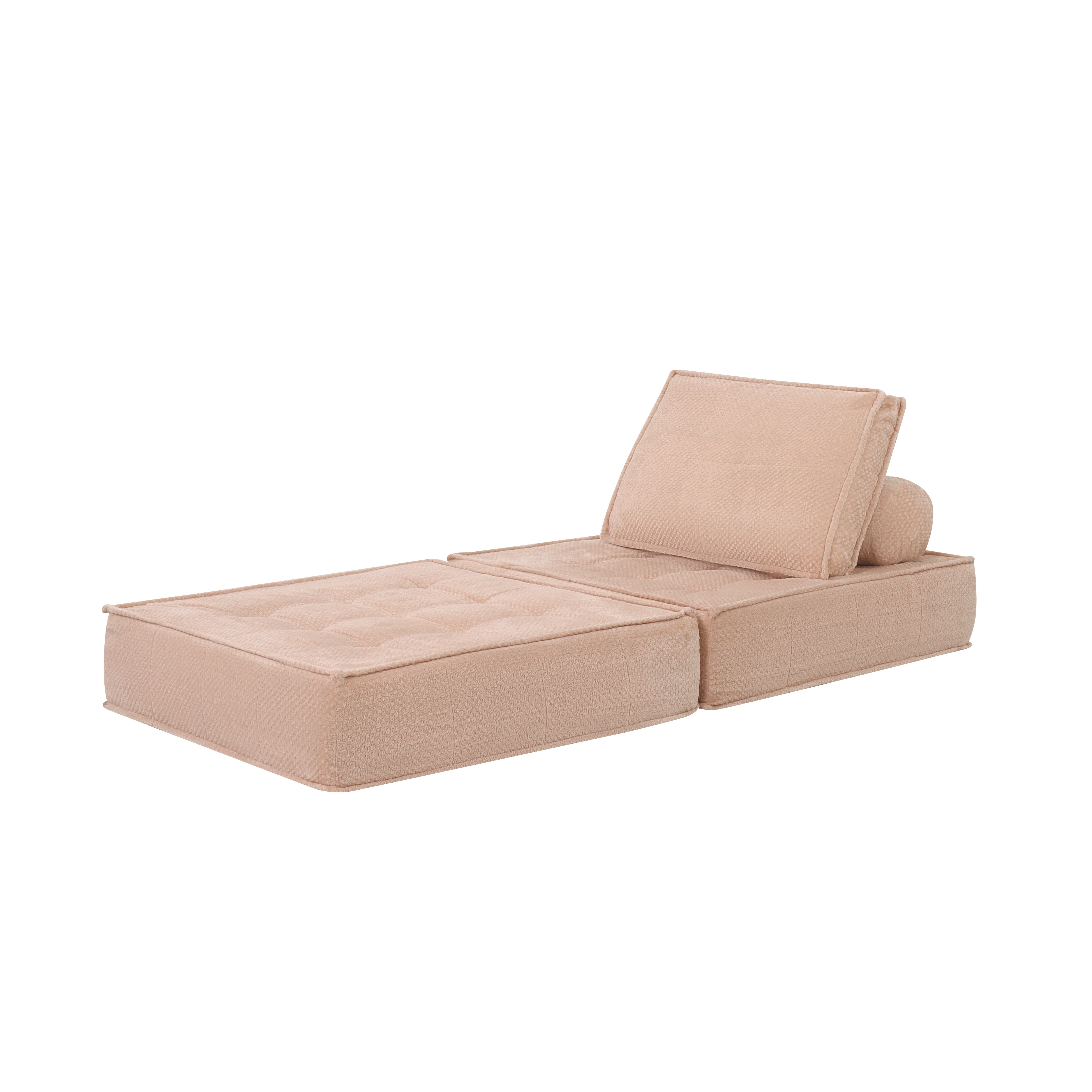 66.9 Inch Modular Sofa, Single Seater, Double-layer Multi-combination, Skin-friendly Fabric, DIY Suitable For Living Rooms, Study Rooms, Bedrooms, And Other Spaces. PINK_maomaolike.com